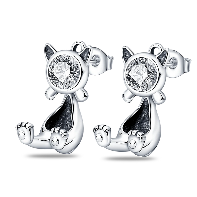 925 Silver Heart Earrings for Girls