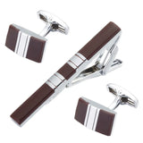 C-MAN Classic Men Cufflink and Tie Clip Set Red Business Shirt Bar Set