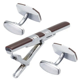 C-MAN Classic Men Cufflink and Tie Clip Set Red Business Shirt Bar Set
