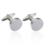 C-MAN Round Metal Cufflinks for Men Shirt Cuff