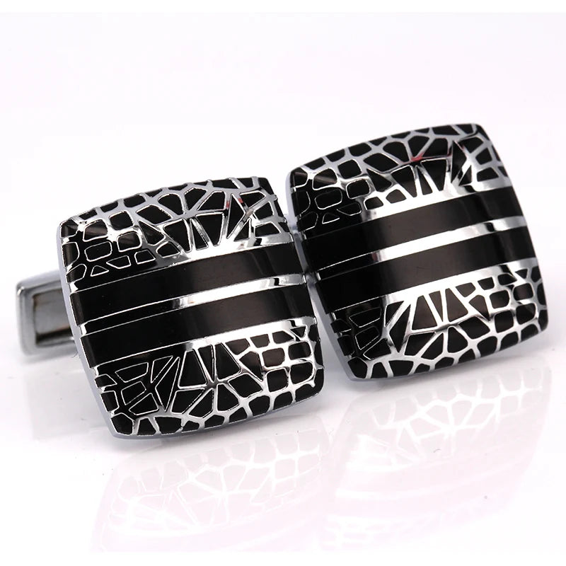 C-MAN French Cufflinks Spider Web Wedding Cufflinks