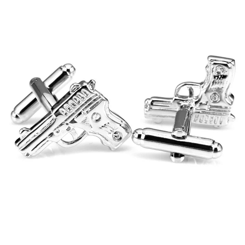 C-MAN Metal Cufflinks Copper Gun Arrival Cufflinks Wholesale
