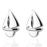 Sailboat Cufflinks Silver Tone Mens Cuff Buttons High Jewelry