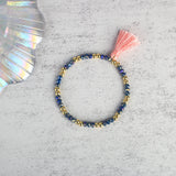 Boho Crystal Beaded Bracelets with Tassels Pendant for Beach Women