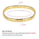 QUAN CHI Beach Stretch Bracelets Tila Beads Boho Friendship Charm Bracelets