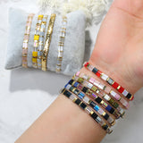 QUAN CHI Beach Stretch Bracelets Tila Beads Boho Friendship Charm Bracelets