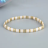QUAN CHI Beach Stretch Bracelets Tila Beads Boho Friendship Charm Bracelets