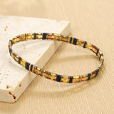 QUAN CHI Enamel Bracelet For Women Beaded Charm Stretch Bracelet