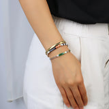QUAN CHI Enamel Bracelet For Women Beaded Charm Stretch Bracelet