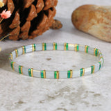QUAN CHI Enamel Bracelet For Women Beaded Charm Stretch Bracelet