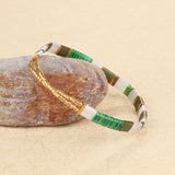 QUAN CHI Enamel Bracelet For Women Beaded Charm Stretch Bracelet