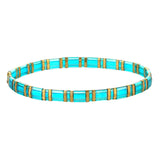 QUAN CHI Enamel Bracelet For Women Beaded Charm Stretch Bracelet