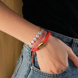 Quan Chi Heishi Beaded Bracelet Plated Shell Adjustable Charm Bracelet