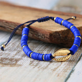 Quan Chi Heishi Beaded Bracelet Plated Shell Adjustable Charm Bracelet