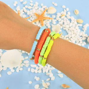 C?QUAN CHI Handwoven HEISHI Beaded Bracelet Boho Beach Stretch Bracelets