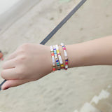 C?QUAN CHI Rainbow Stretch Bracelets Tila Beads Colorful Bracelets