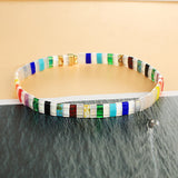 C?QUAN CHI Rainbow Stretch Bracelets Tila Beads Colorful Bracelets