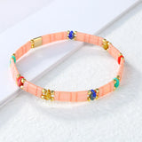 QUAN CHI Star Charm Tila Stretch Bracelet for Women