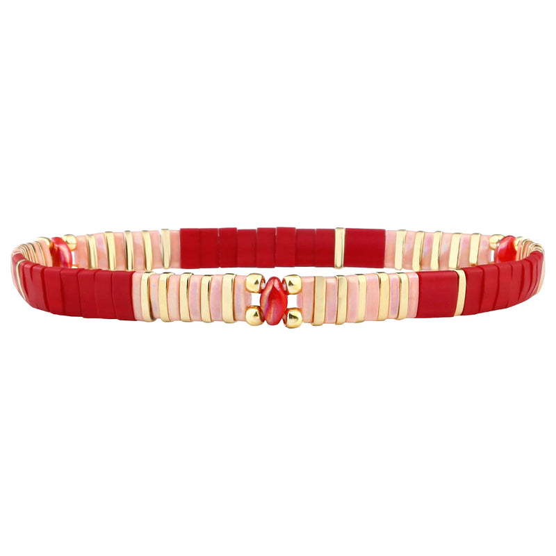 QUAN CHI Star Charm Tila Stretch Bracelet for Women