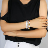 C?QUAN CHI Women Tila Beads Stretch Bracelets