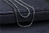 925 Sterling Silver Necklace 2mm Sweater Chain Thai Silver Jewelry