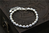 925 Sterling Silver Round Beads Bracelet Couple Models Fine Jewelry