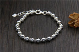 925 Sterling Silver Round Beads Bracelet Couple Models Fine Jewelry