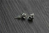 Vintage Rose Molded Silver Earrings