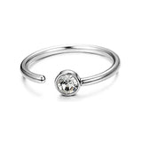 20G Stainless Steel Nose Hoop Ring CZ Gem Crystal Cartilage Earrings