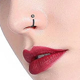 20G Stainless Steel Nose Hoop Ring CZ Gem Crystal Cartilage Earrings