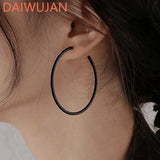 Vintage Exaggerated Hoop Earrings 925 Sterling Silver