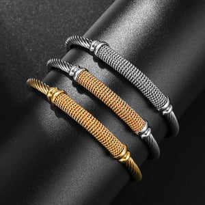 C Shape Bangle Bracelet Stainless Steel Adjustable Simplicity Gift