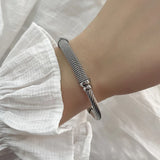 C Shape Bangle Bracelet Stainless Steel Adjustable Simplicity Gift