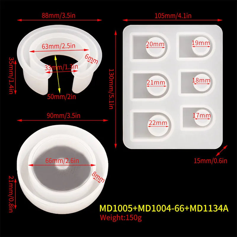 C-Shaped Bracelet Bangle Ring Epoxy Mold Silicone DIY Jewelry Making Resin Mould