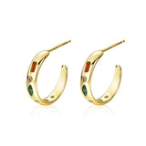 C-Zircon Stud Earrings 925 Silver for Mothers