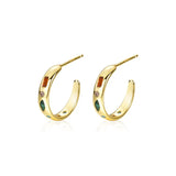 C-Zircon Stud Earrings 925 Silver for Mothers