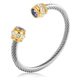 C-Shaped Stainless Steel Bracelet Zirconia Jewelry