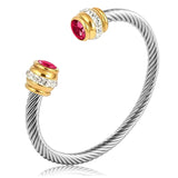 C-Shaped Stainless Steel Bracelet Zirconia Jewelry