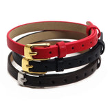 6mm Belt Bracelet Microfiber Leather Watchband Stainless Steel Fastener