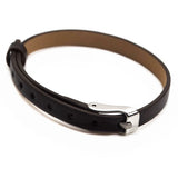 6mm Belt Bracelet Microfiber Leather Watchband Stainless Steel Fastener