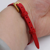 6mm Belt Bracelet Microfiber Leather Watchband Stainless Steel Fastener