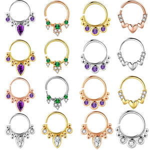 Crystal Nose Ring Set Stainless Steel Body Jewelry