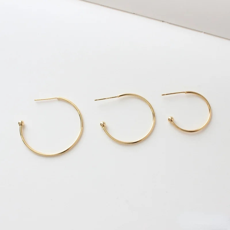 C-shaped Earrings 18K Gold-plated Copper DIY Wild Hand-made Earrings