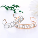 C-shaped Stainless Steel Bracelet with Zircon Men Women Letter Bracelet