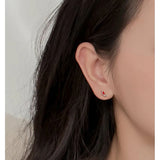 ZFSILVER S999 Silver Red Carp Fish Stud Earrings