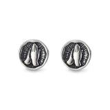 ZFSILVER 999 Buddha Hands Stud Earrings, Sterling Silver