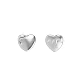 ZFSILVER 999 Sterling Silver Sweet Heart Screw Ball Stud Earring