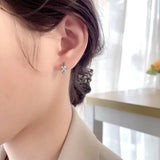 ZFSILVER Silver Geometric Rhombus Earring for Women