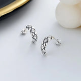 ZFSILVER Silver Geometric Rhombus Earring for Women