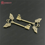 Antique Bronze Angle Wing Key Charms Pendants DIY Jewelry Findings